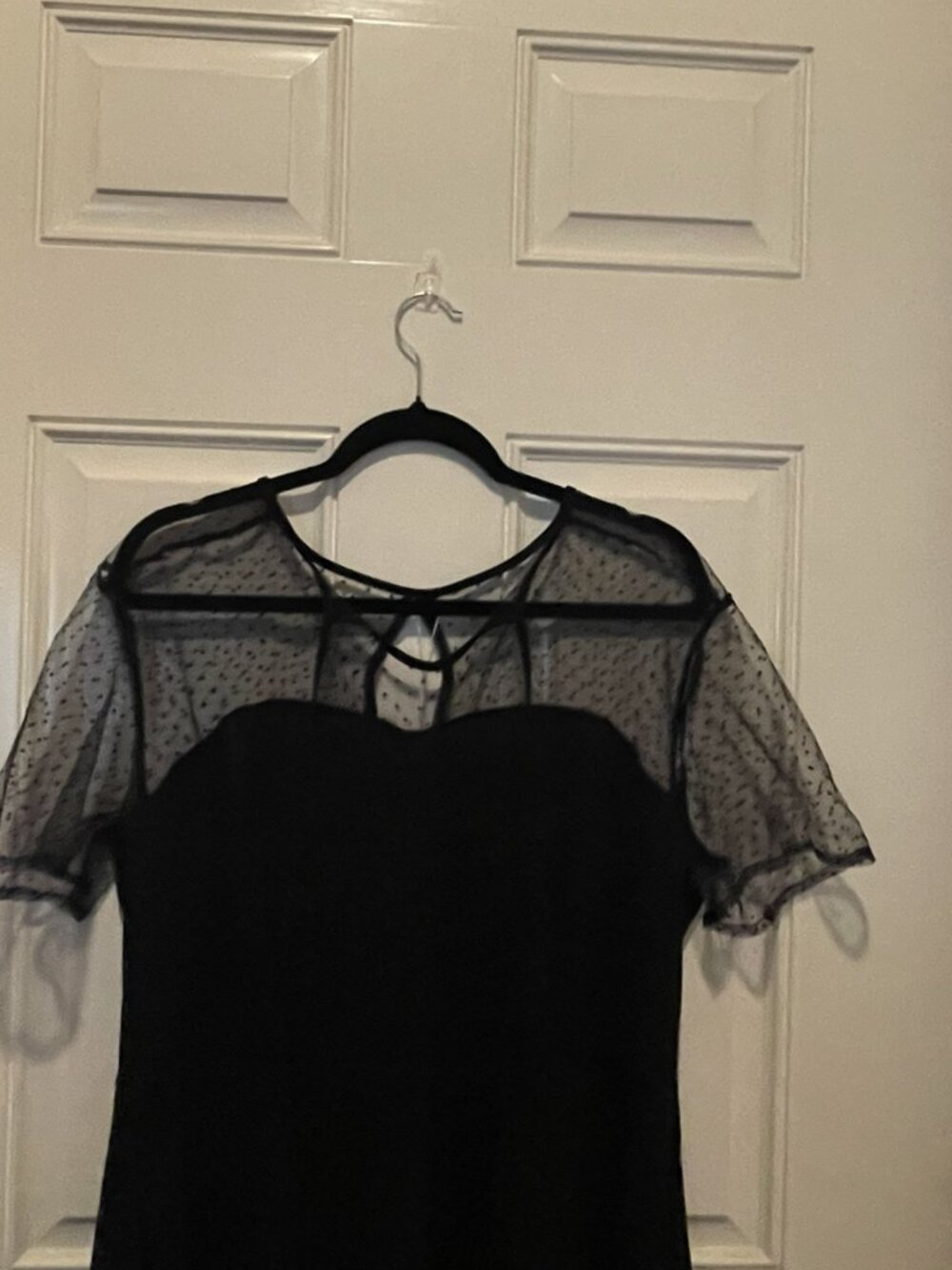 🖤 Little Black Dress | Sheer Mesh Top | Short Sleeve | A-Line XXL - Picture 3 of 7
